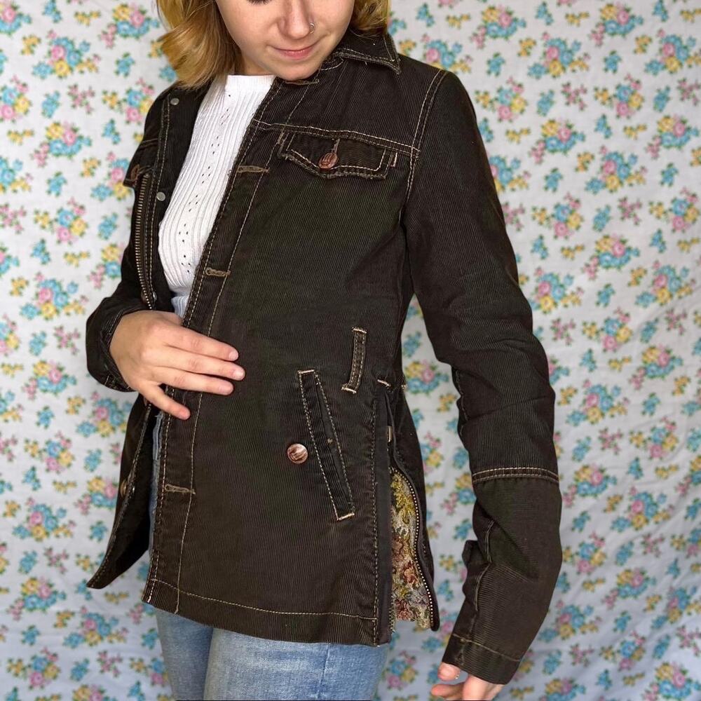 Vintage y2k corduroy jacket buffalo brown XS